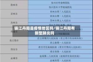 镇江丹阳是疫情地区吗/镇江丹阳有新型肺炎吗