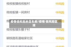 疫情低风险地区名称/疫情 低风险区域