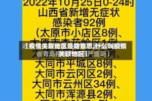 【疫情关联地区是啥意思,什么叫疫情关联地区】