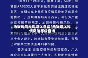 西安疫情分险地区查询/西安地区疫情风险等级查询