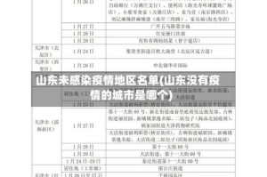 山东未感染疫情地区名单(山东没有疫情的城市是哪个)
