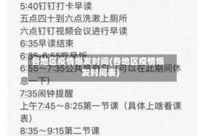 各地区疫情爆发时间(各地区疫情爆发时间表)