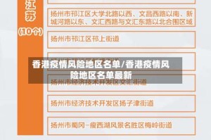 香港疫情风险地区名单/香港疫情风险地区名单最新