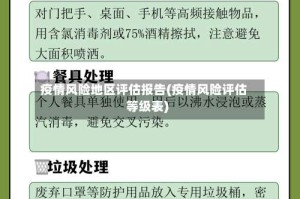 疫情风险地区评估报告(疫情风险评估等级表)