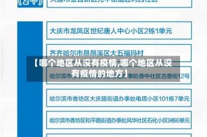 【哪个地区从没有疫情,哪个地区从没有疫情的地方】