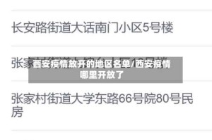 西安疫情放开的地区名单/西安疫情哪里开放了