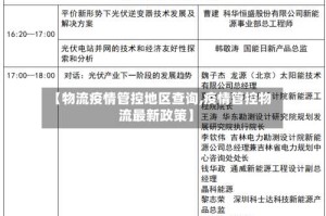 【物流疫情管控地区查询,疫情管控物流最新政策】