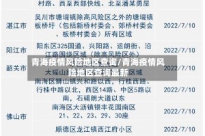 青海疫情风险地区查询/青海疫情风险地区查询最新