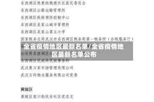 全省疫情地区最新名单/全省疫情地区最新名单公布