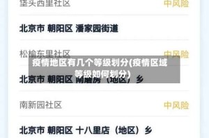 疫情地区有几个等级划分(疫情区域等级如何划分)