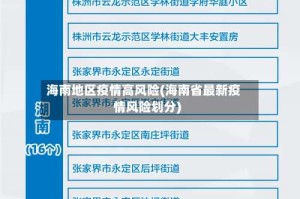 海南地区疫情高风险(海南省最新疫情风险划分)