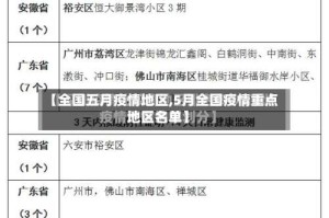 【全国五月疫情地区,5月全国疫情重点地区名单】