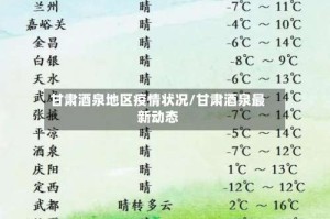 甘肃酒泉地区疫情状况/甘肃酒泉最新动态