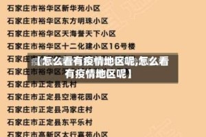 【怎么看有疫情地区呢,怎么看有疫情地区呢】
