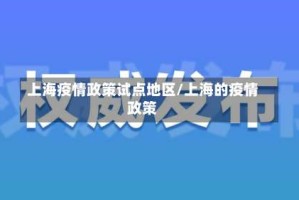 上海疫情政策试点地区/上海的疫情政策