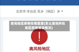 查询地区疫情在哪里查(怎么查询所在地区疫情等级情况)