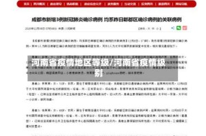 河南省疫情地区等级/河南省疫情级别