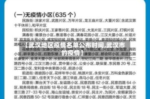 【武汉地区疫情名单公布时间,武汉市的疫情】