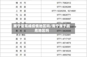 南宁是高峰疫情地区吗/南宁属于高危地区吗