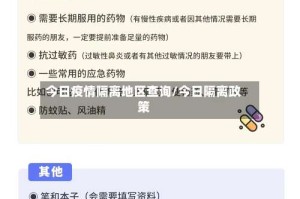 今日疫情隔离地区查询/今日隔离政策