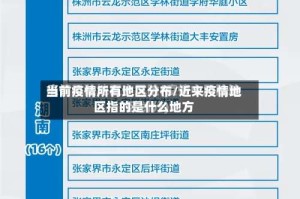 当前疫情所有地区分布/近来疫情地区指的是什么地方