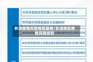 长治疫情风险地区最新/长治地区疫情风险级别
