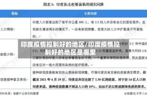印度疫情控制好的地区/印度疫情控制好的地区是哪里