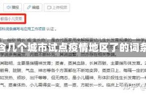 包含几个城市试点疫情地区了的词条