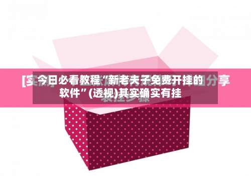 今日必看教程“新老夫子免费开挂的软件”(透视)其实确实有挂-第2张图片