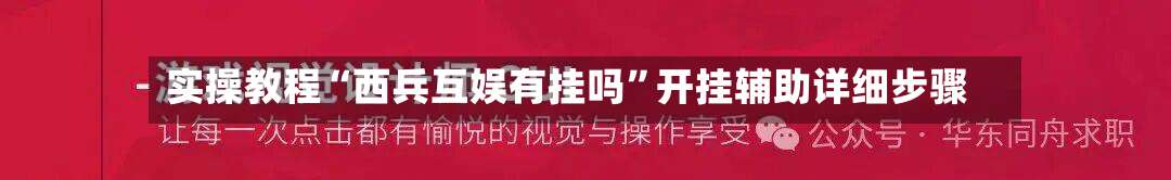实操教程“西兵互娱有挂吗”开挂辅助详细步骤-第3张图片