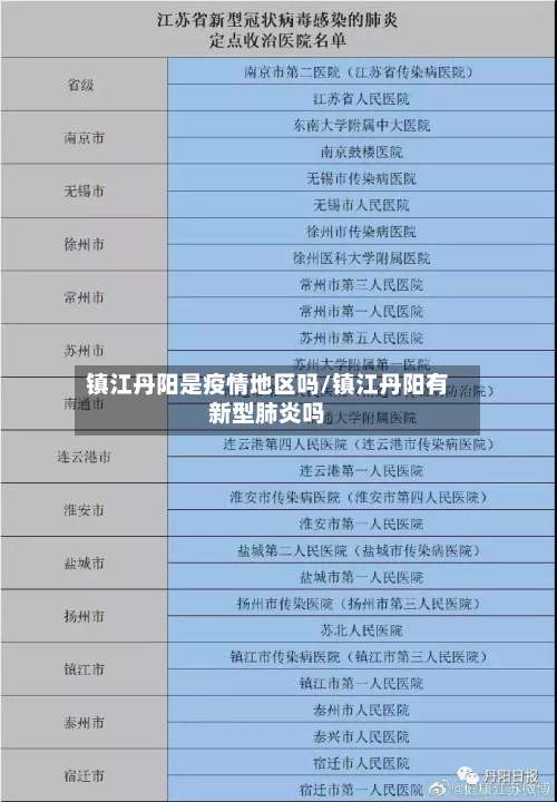 镇江丹阳是疫情地区吗/镇江丹阳有新型肺炎吗-第1张图片