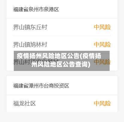 疫情扬州风险地区公告(疫情扬州风险地区公告查询)-第2张图片