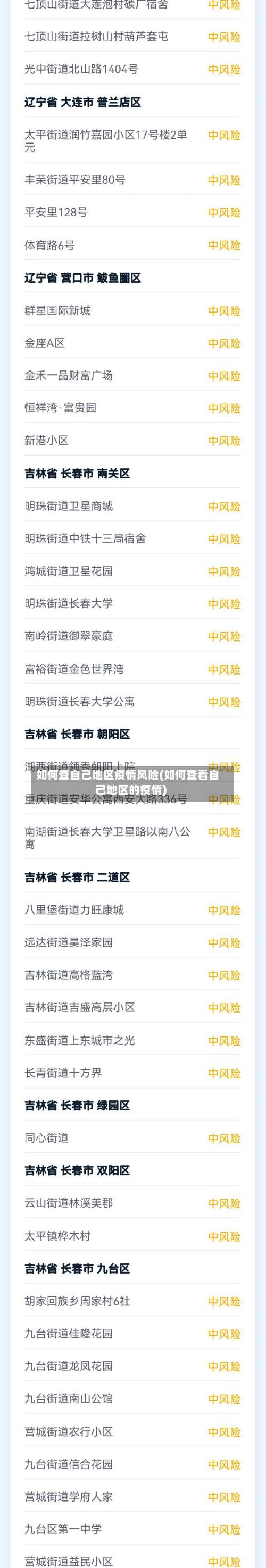 如何查自己地区疫情风险(如何查看自己地区的疫情)-第2张图片