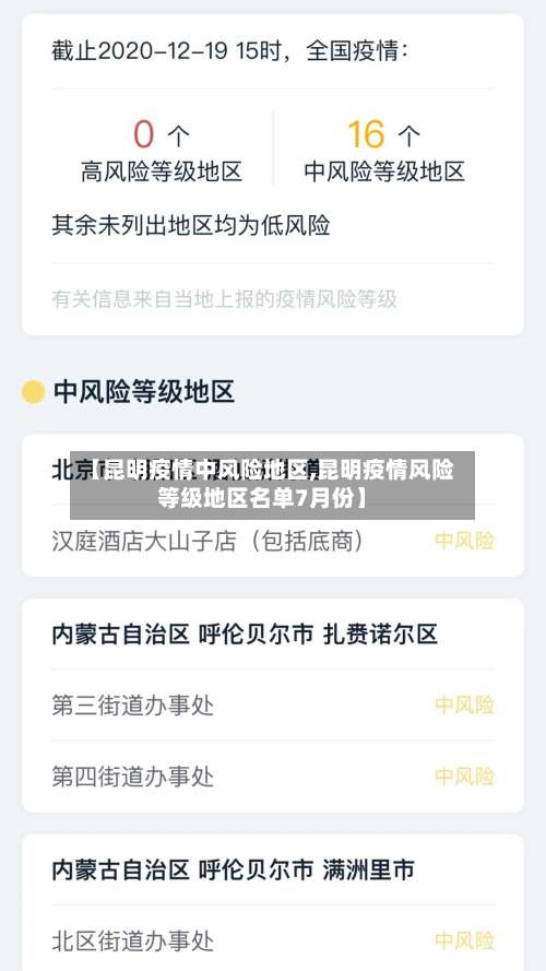 【昆明疫情中风险地区,昆明疫情风险等级地区名单7月份】-第3张图片