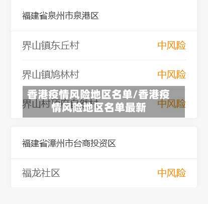香港疫情风险地区名单/香港疫情风险地区名单最新-第2张图片