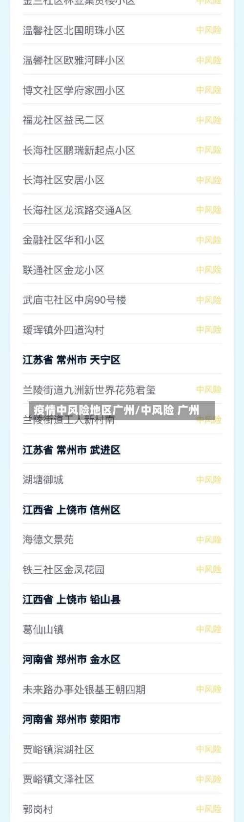 疫情中风险地区广州/中风险 广州-第2张图片