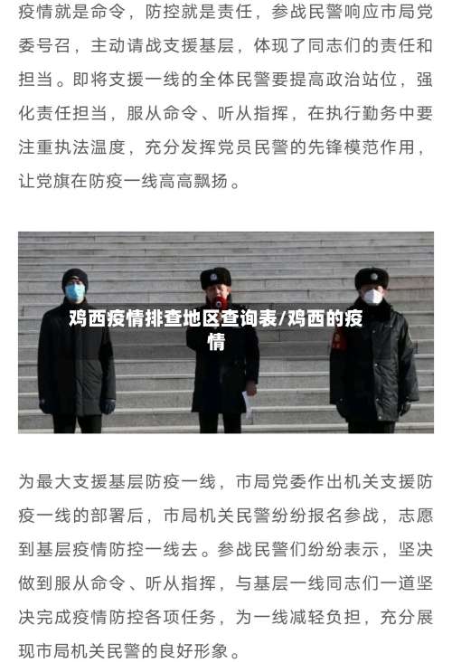 鸡西疫情排查地区查询表/鸡西的疫情-第2张图片