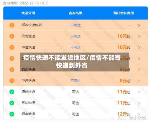 疫情快递不能发货地区/疫情不能寄快递到外省-第1张图片