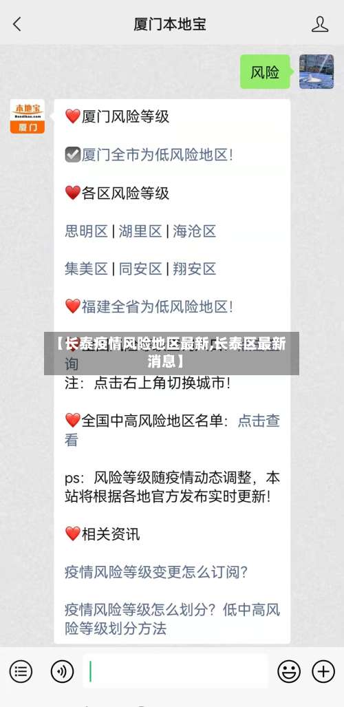 【长泰疫情风险地区最新,长泰区最新消息】-第2张图片