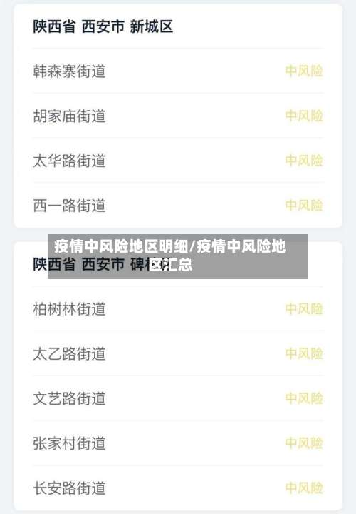 疫情中风险地区明细/疫情中风险地区汇总-第2张图片