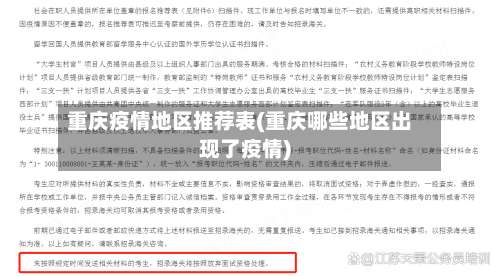 重庆疫情地区推荐表(重庆哪些地区出现了疫情)-第1张图片