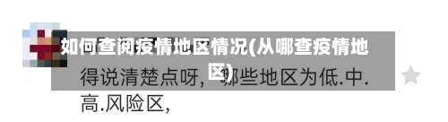 如何查阅疫情地区情况(从哪查疫情地区)-第1张图片