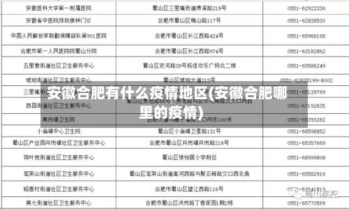 安徽合肥有什么疫情地区(安徽合肥哪里的疫情)-第2张图片