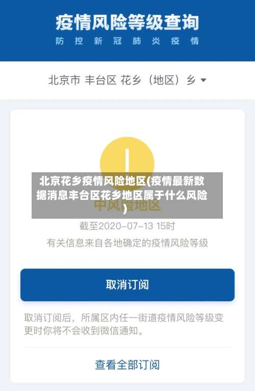 北京花乡疫情风险地区(疫情最新数据消息丰台区花乡地区属于什么风险)-第1张图片