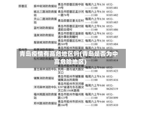 青岛疫情有高危地区吗(青岛是否为中高危险地区)-第1张图片