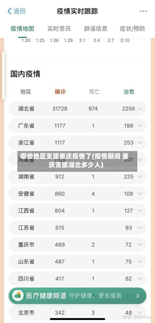 哪些地区支援重庆疫情了(疫情期间 重庆支援湖北多少人)-第2张图片